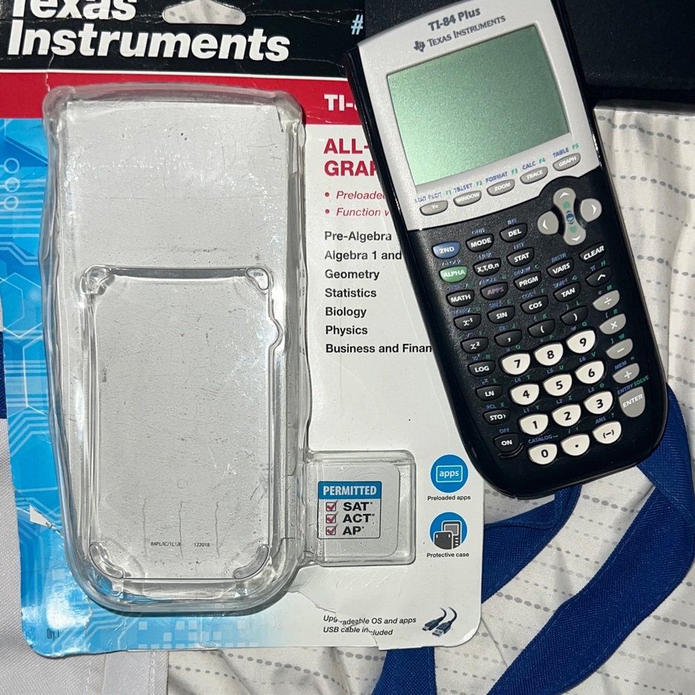 Texas Instruments TI-84 Plus Graphing Calculator - Black and White